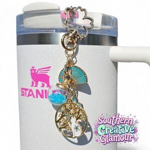 Blue Sakura Bunny Rabbit Charm Pendant | Tumbler Charm | Straw Dangle